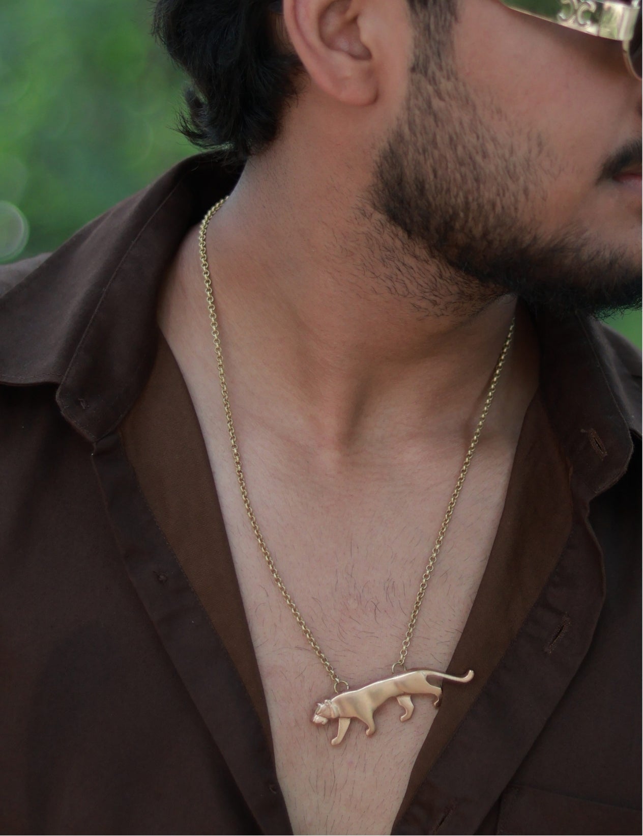 Royal Bengal Tiger • Brass Pendant with Chain