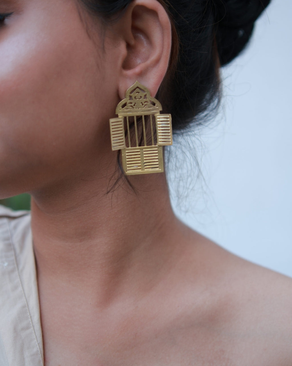 Kolkata Window • Brass Earrings