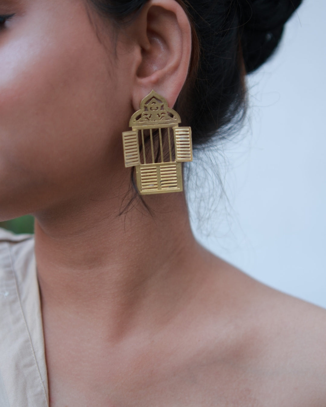 Kolkata Window • Brass Earrings