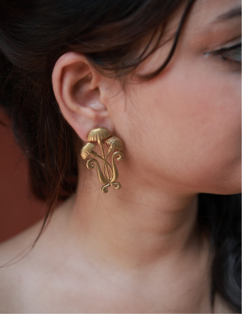 A Kashmiri Flower • Brass Earrings