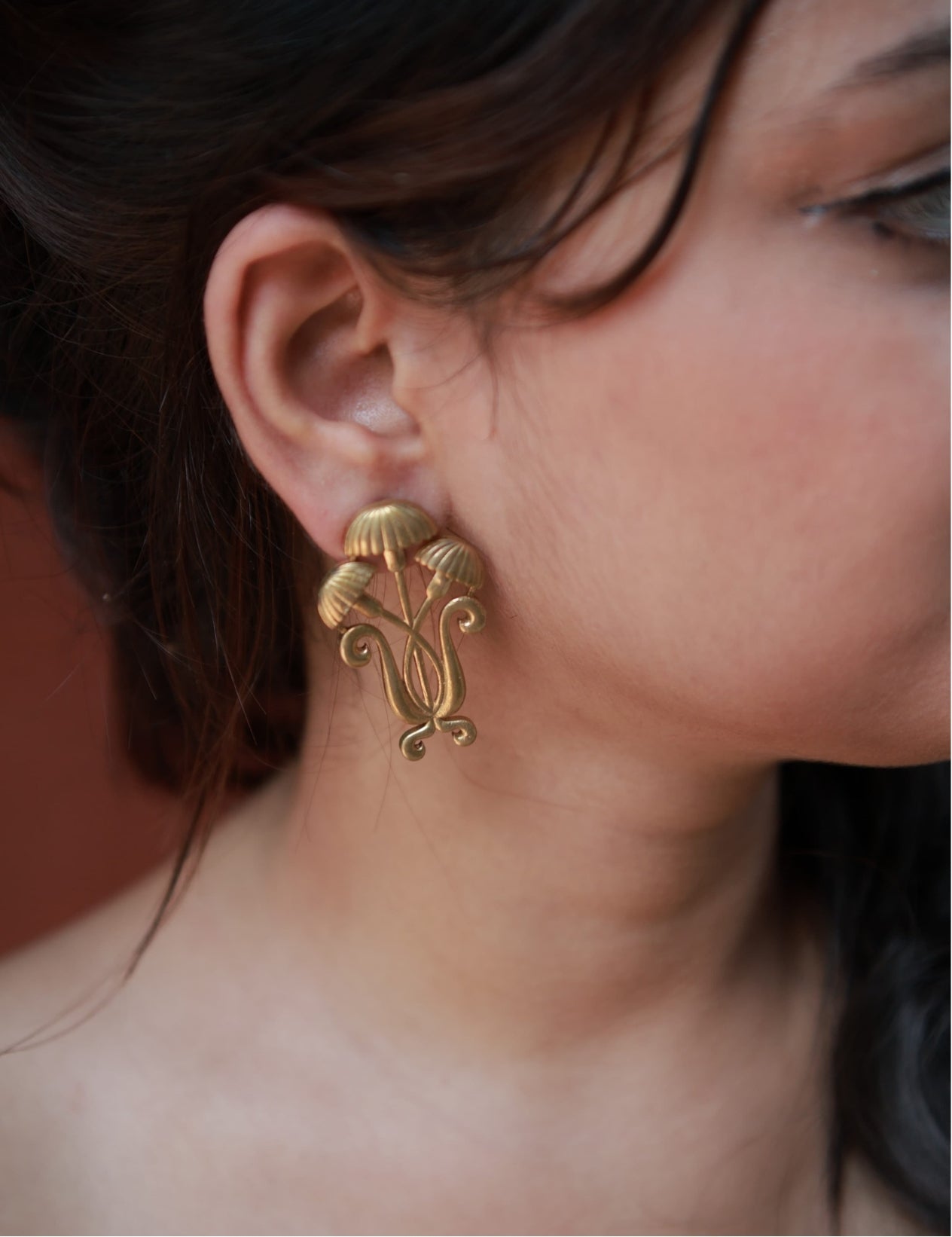 A Kashmiri Flower • Brass Earrings