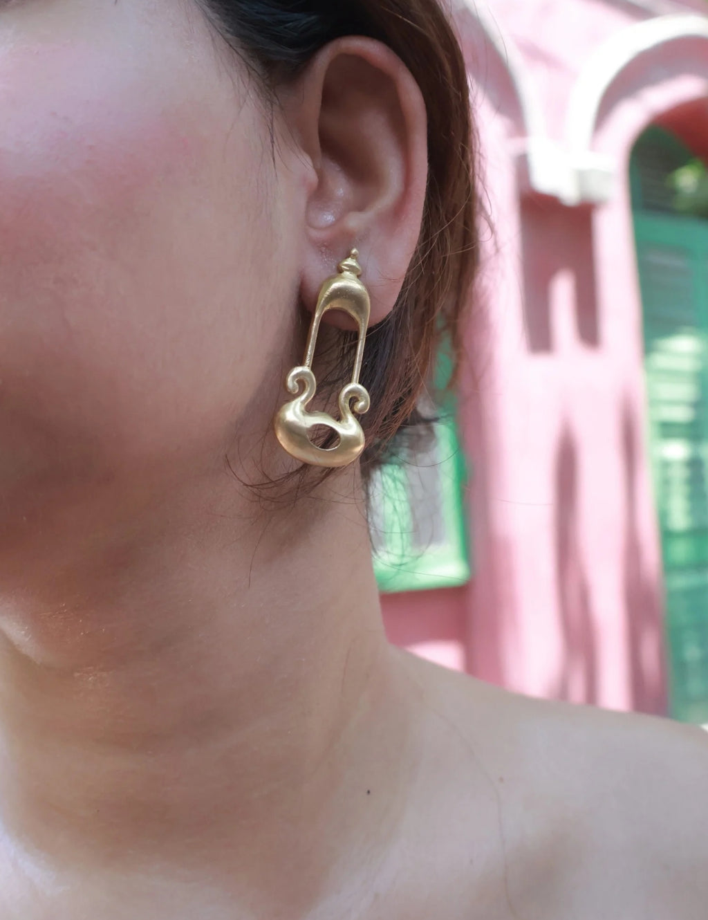 Abstract Lantern • Brass Earrings