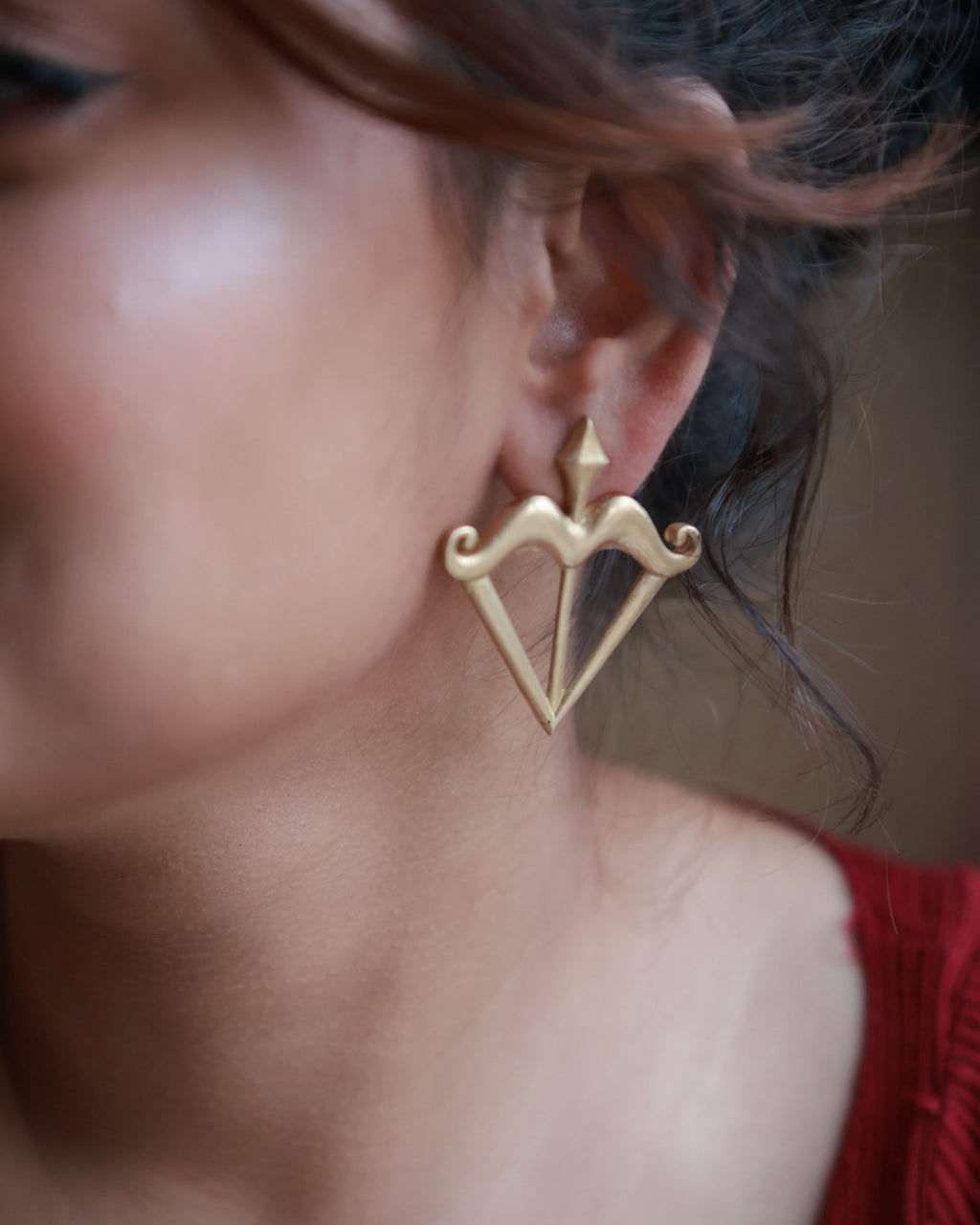 Bow & Arrow • Brass Earrings