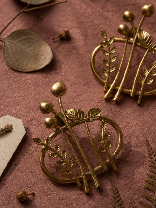4 leaves • Brass Studs Earrings