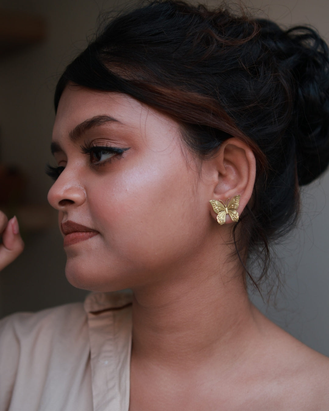 Butterfly • Brass Studs Earrings