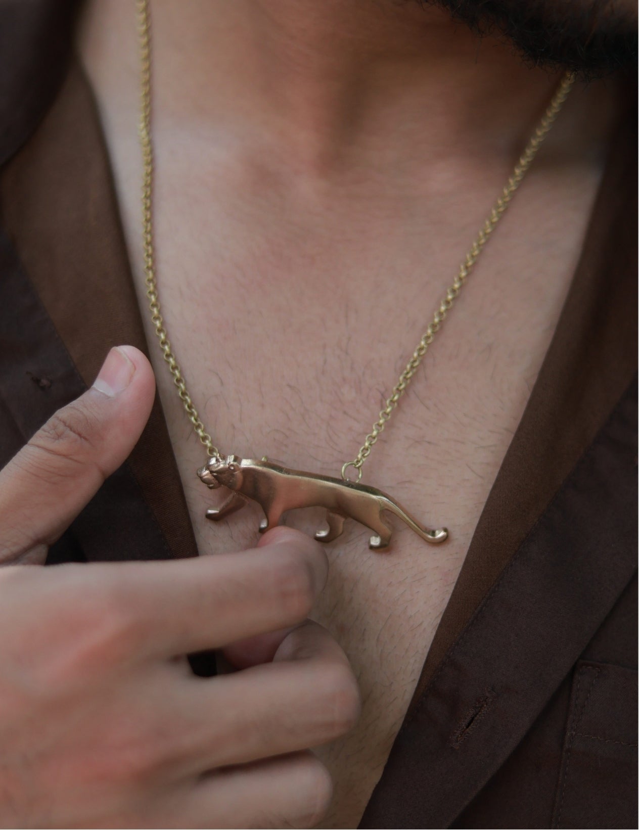 Royal Bengal Tiger • Brass Pendant with Chain