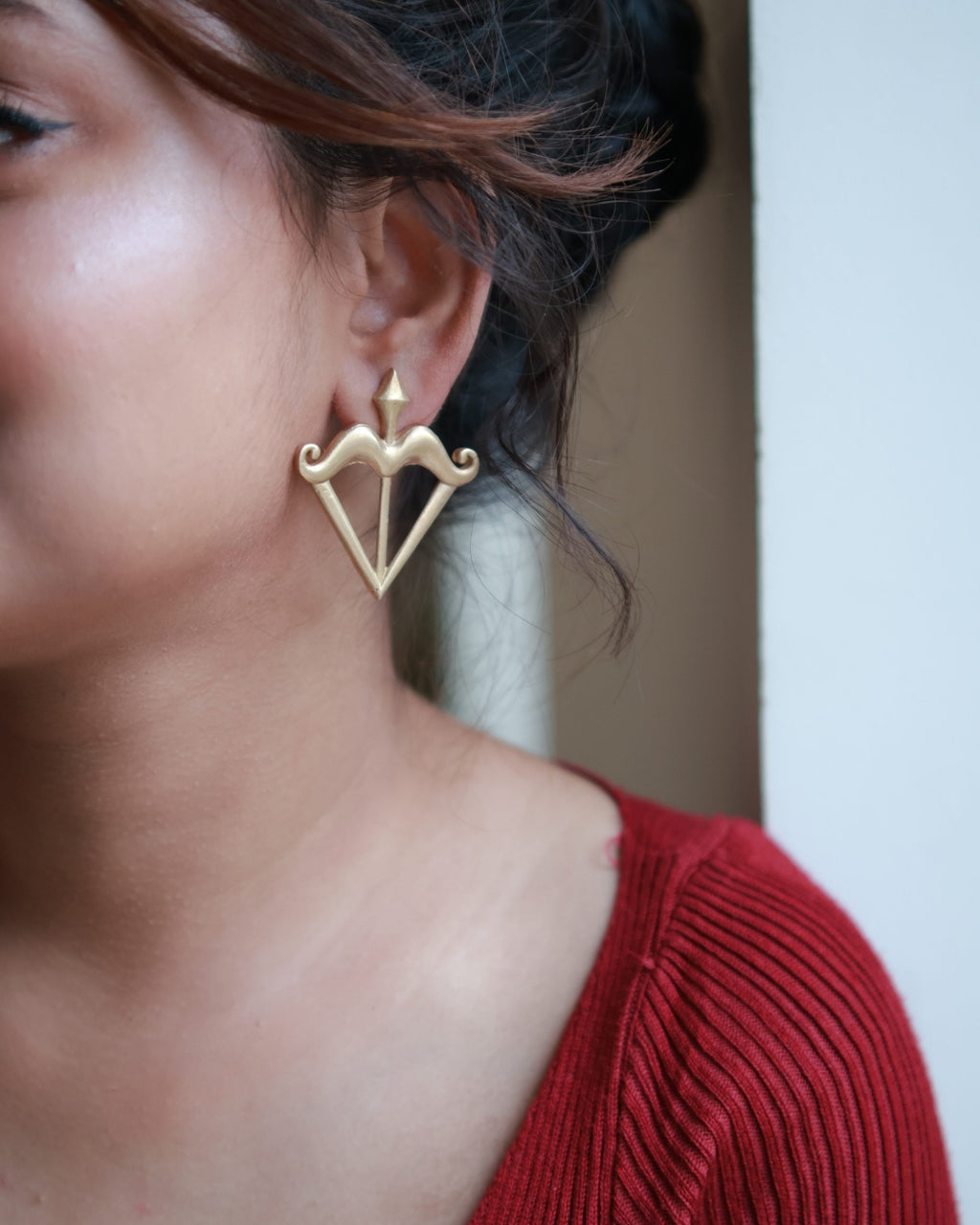 Bow & Arrow • Brass Earrings
