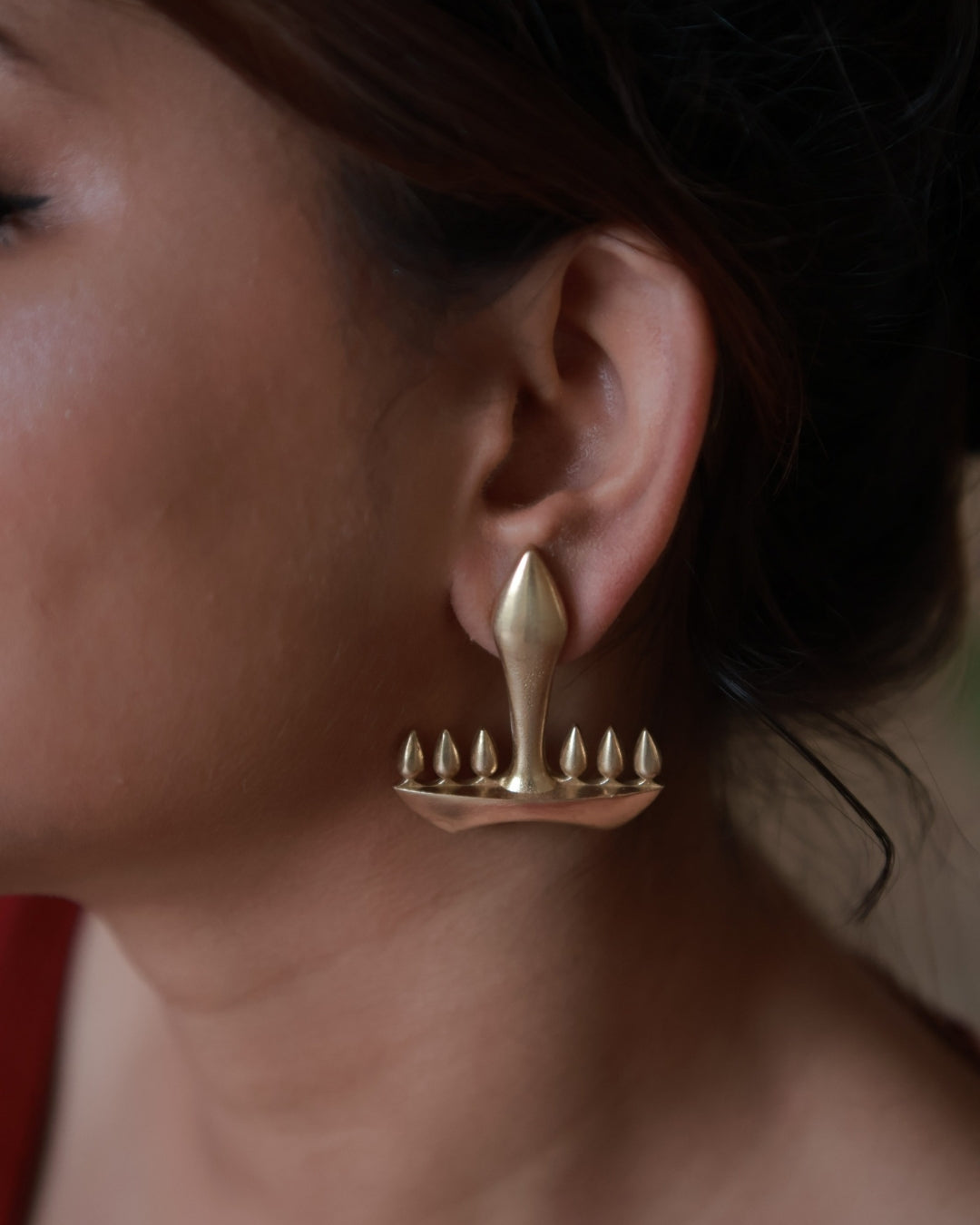 Abstract Sculpture • Brass Studs Earrings
