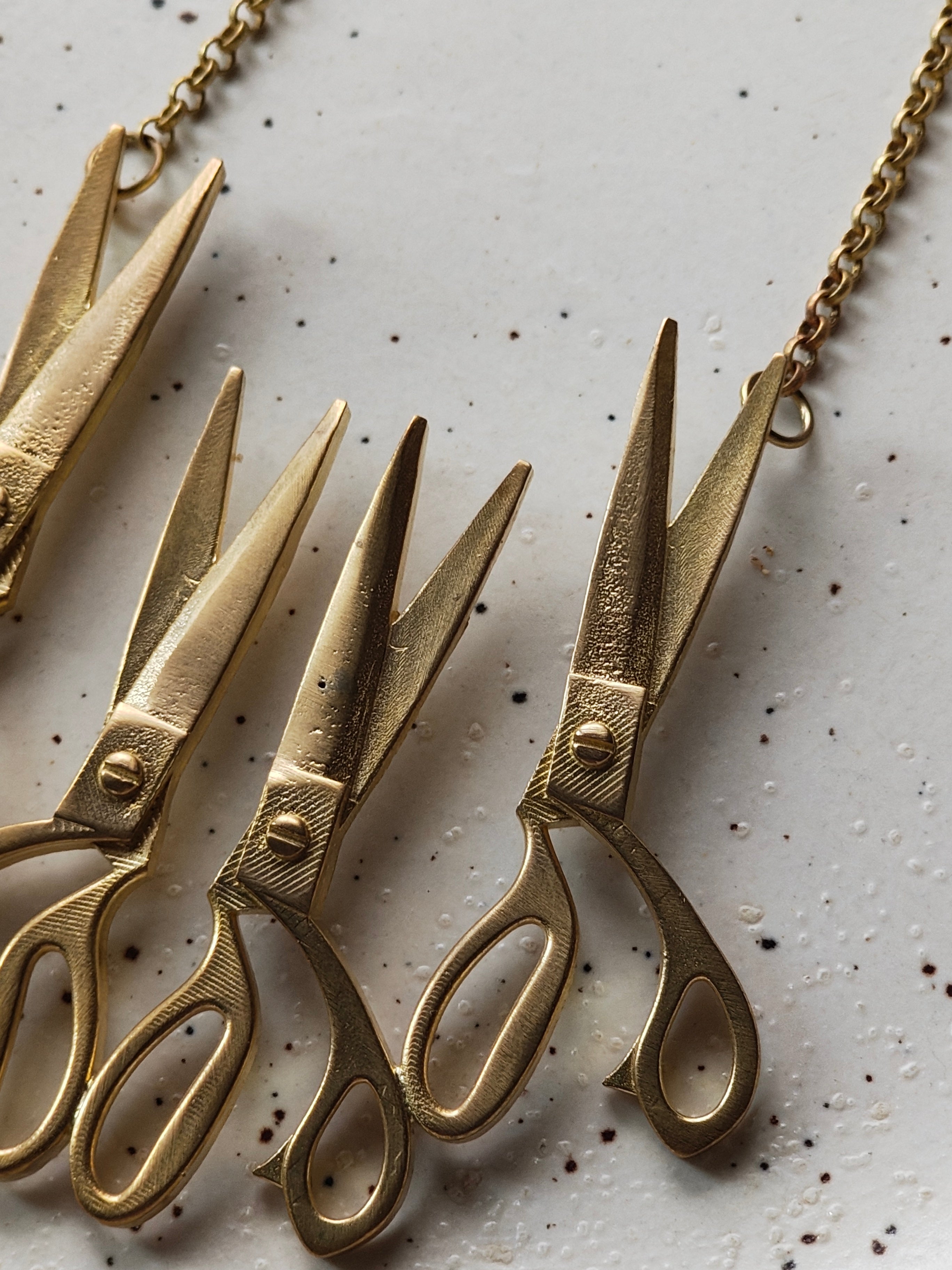 Scissors • Brass Pendant with Chain