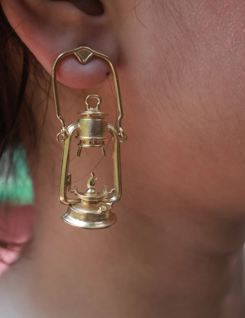 Lantern • Brass Earrings