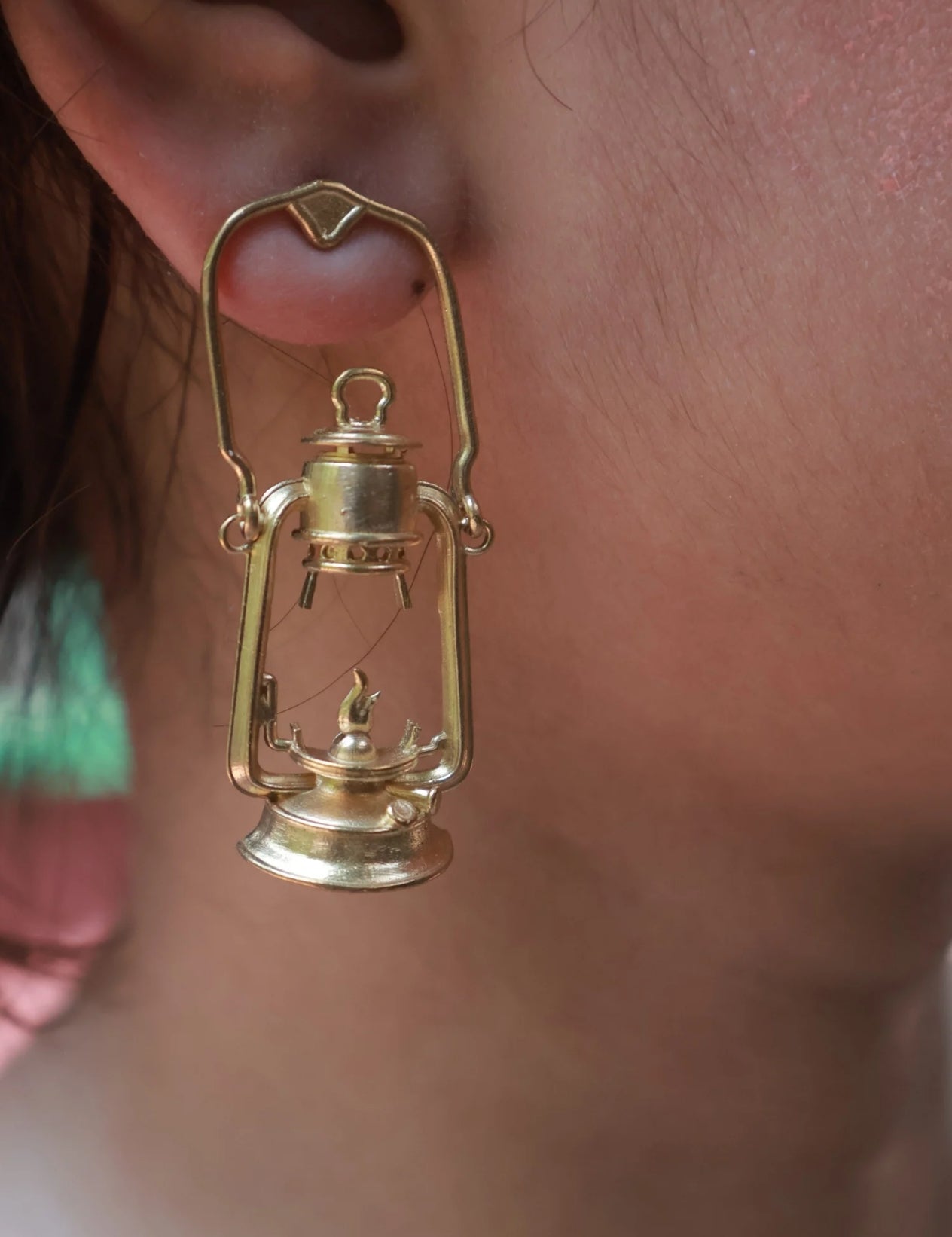 Lantern • Brass Earrings