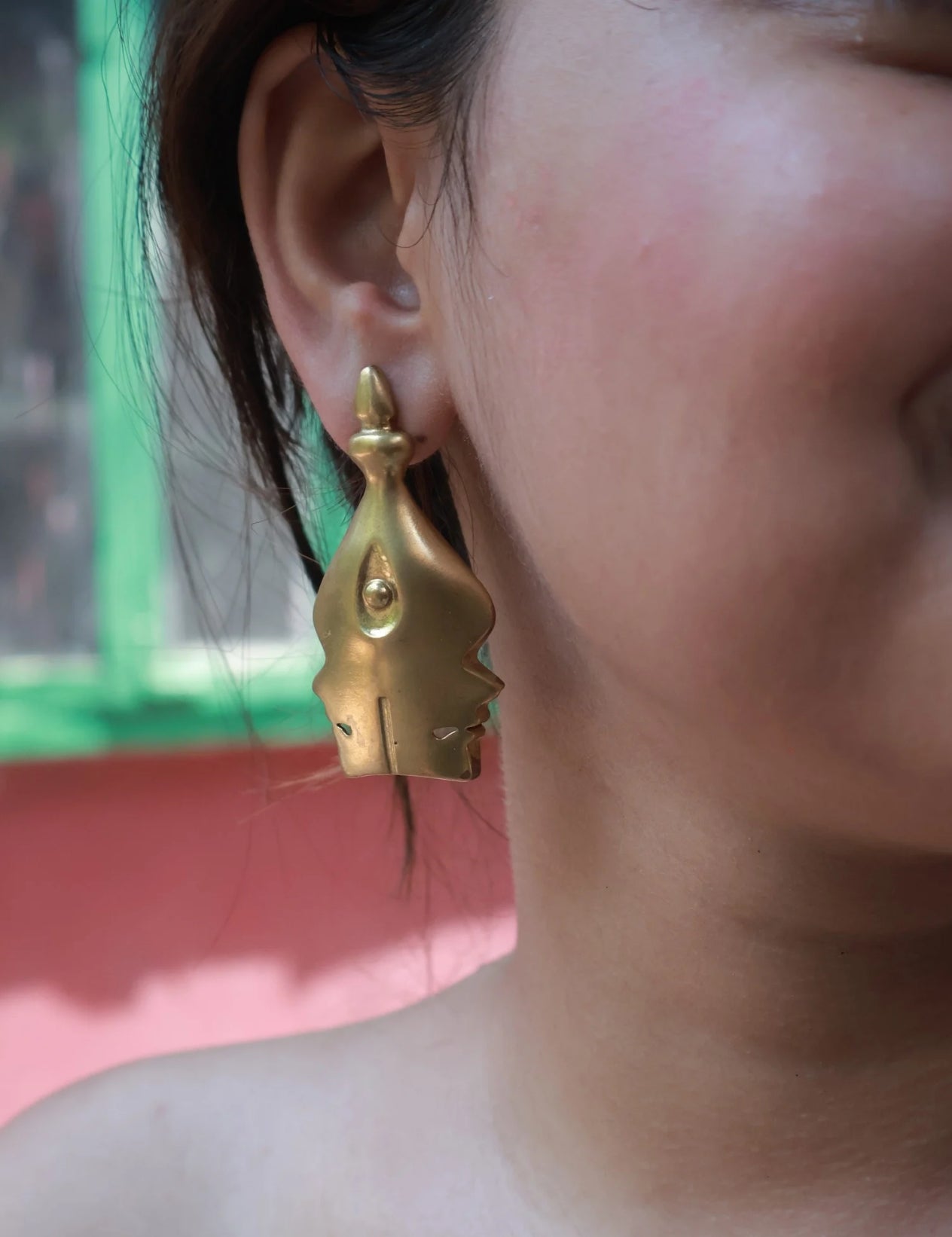 Three Eyed • Brass Earrings