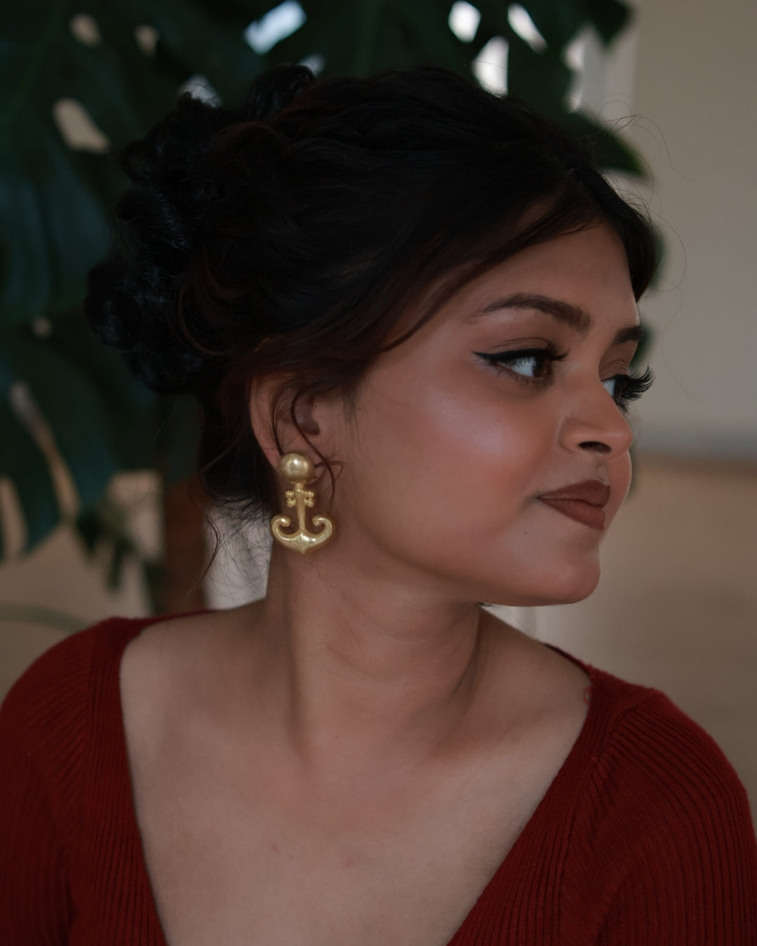 Anchor • Brass Studs Earrings
