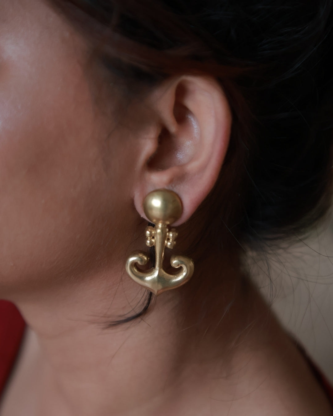 Anchor • Brass Studs Earrings