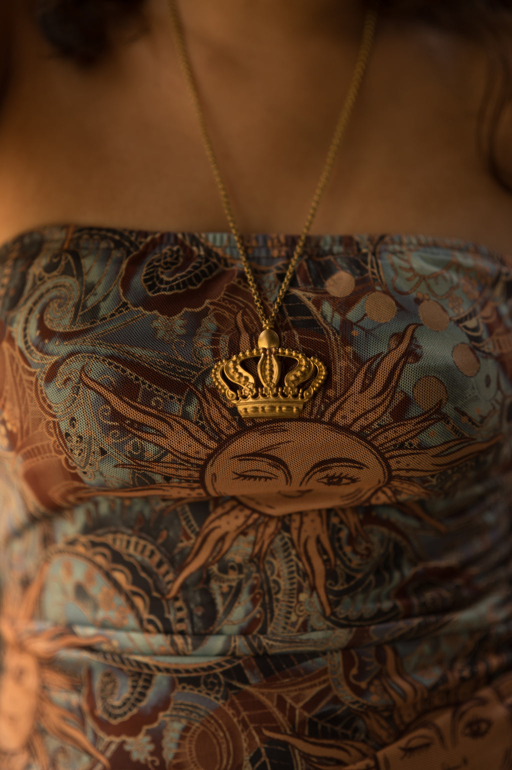 Crown • Brass Pendant with Chain