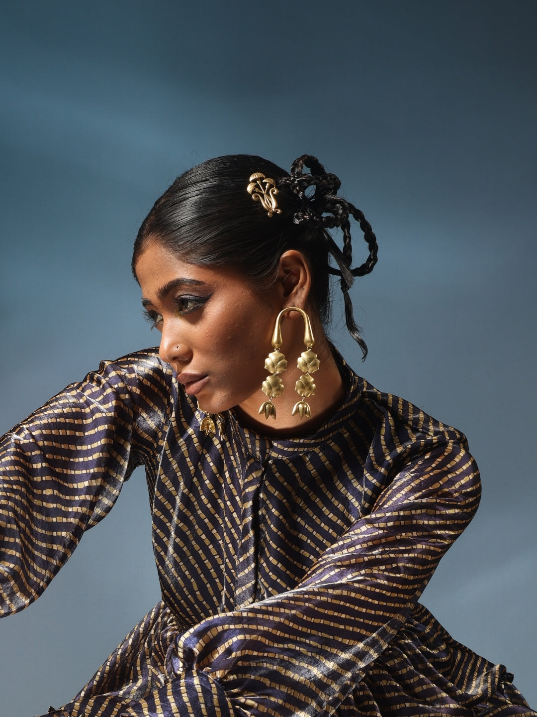Lotus Danglers • Brass Earrings