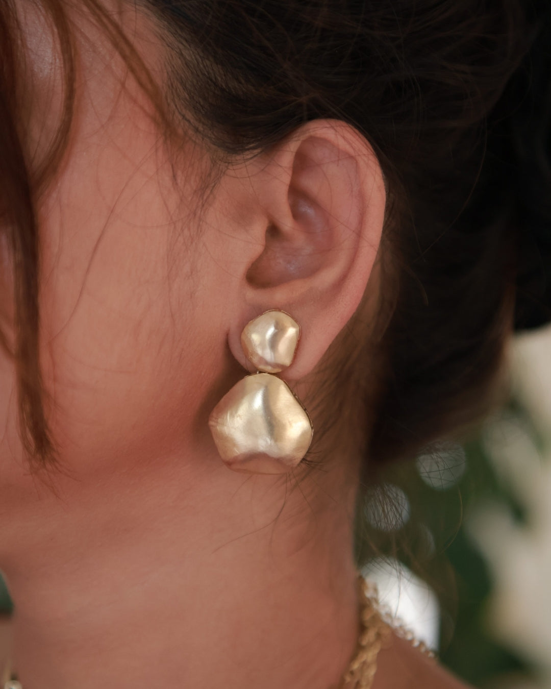 Abstract Circles • Brass Drop Earrings