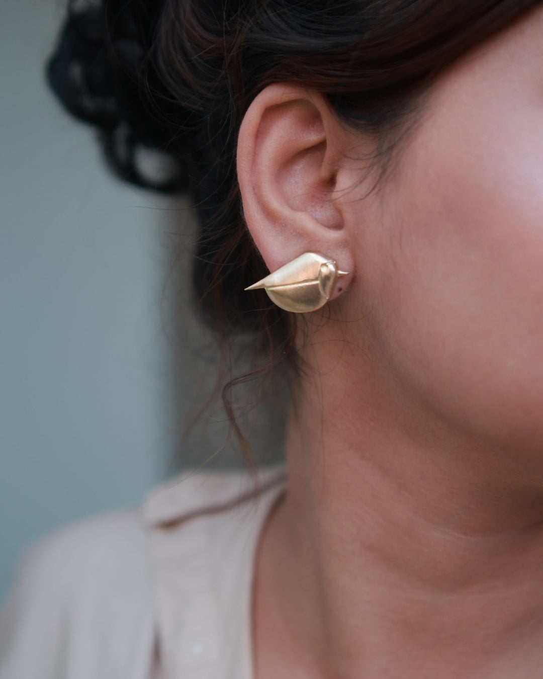 Sparrow • Brass Studs Earrings
