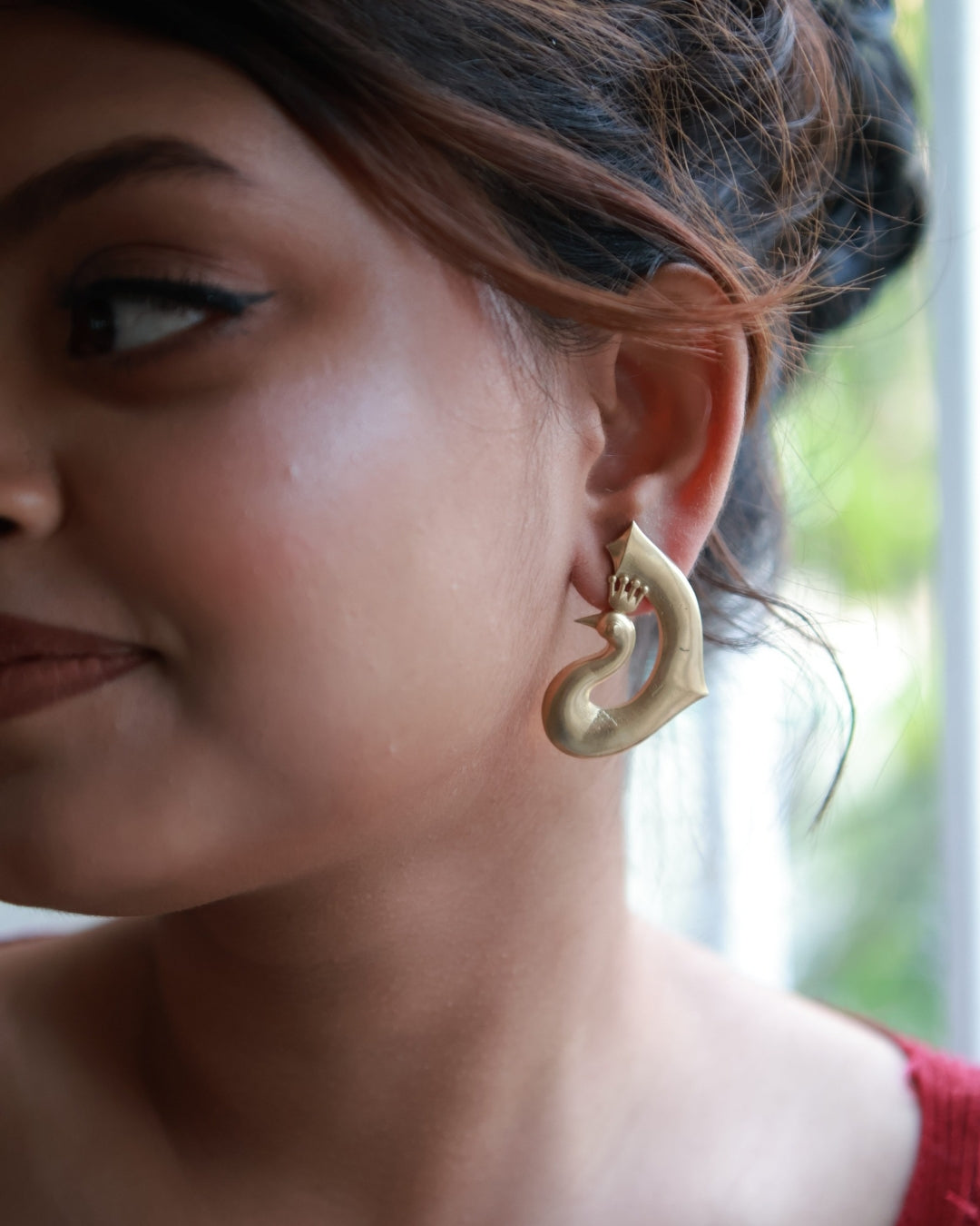 Swan • Brass Earrings