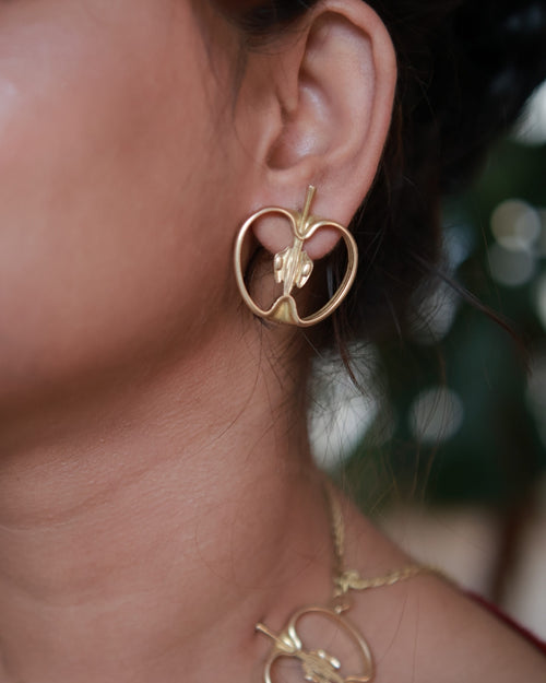 Apples • Brass Studs Earrings