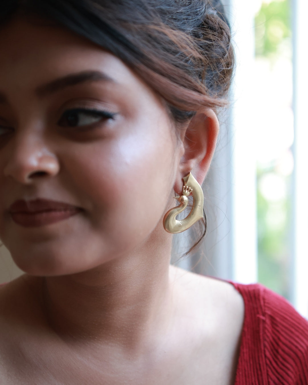 Swan • Brass Earrings