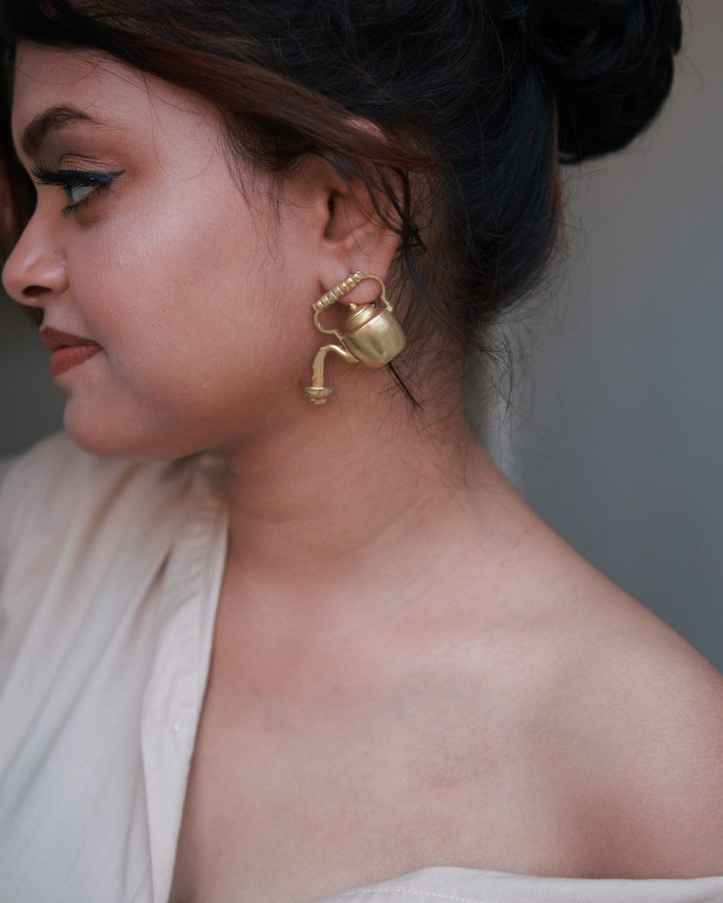 Pouring Kettle • Brass Earrings
