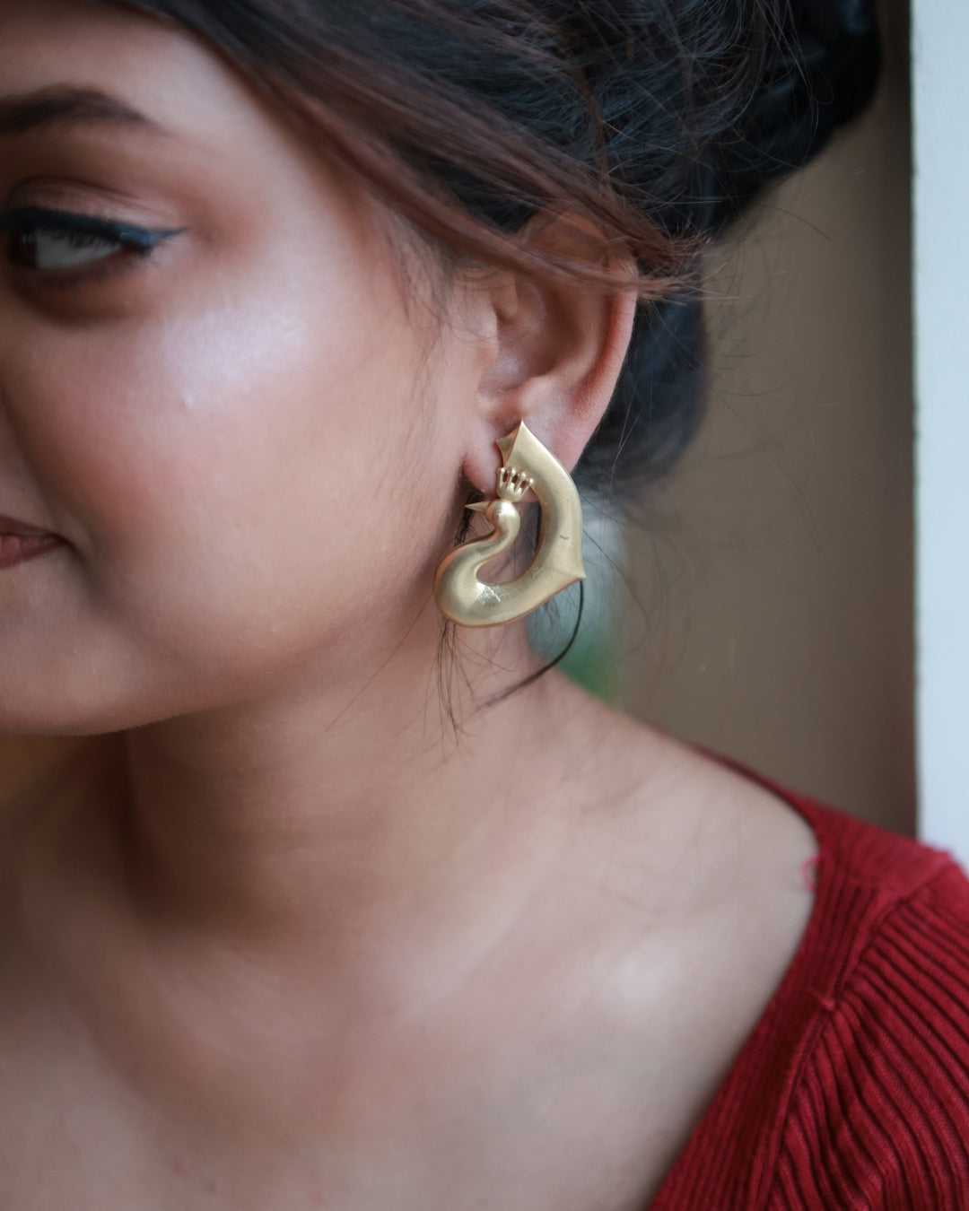 Swan • Brass Earrings