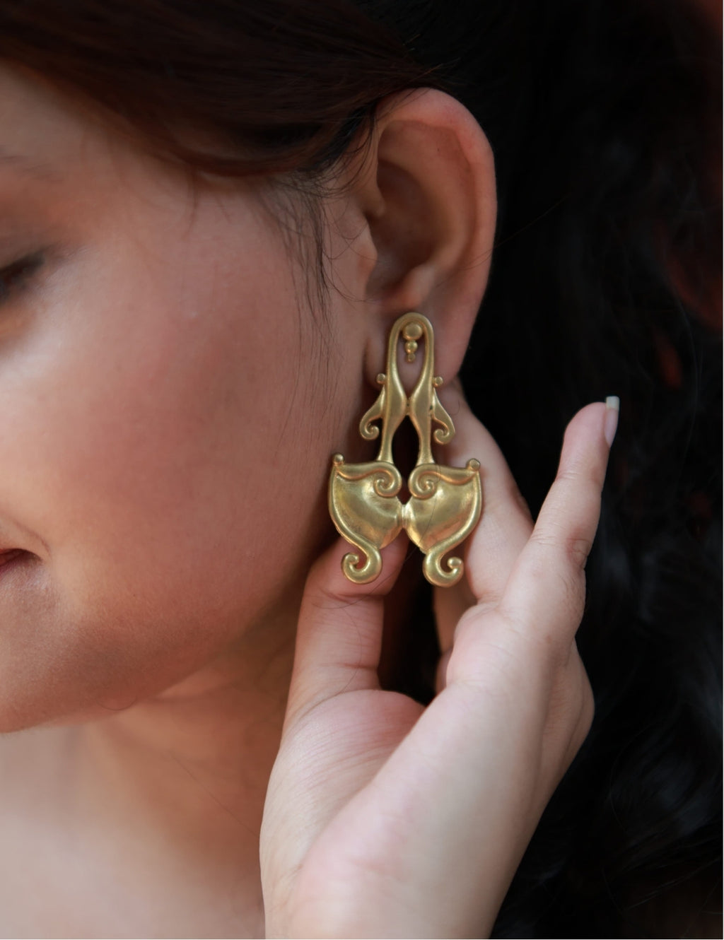 Kiss • Brass Earrings