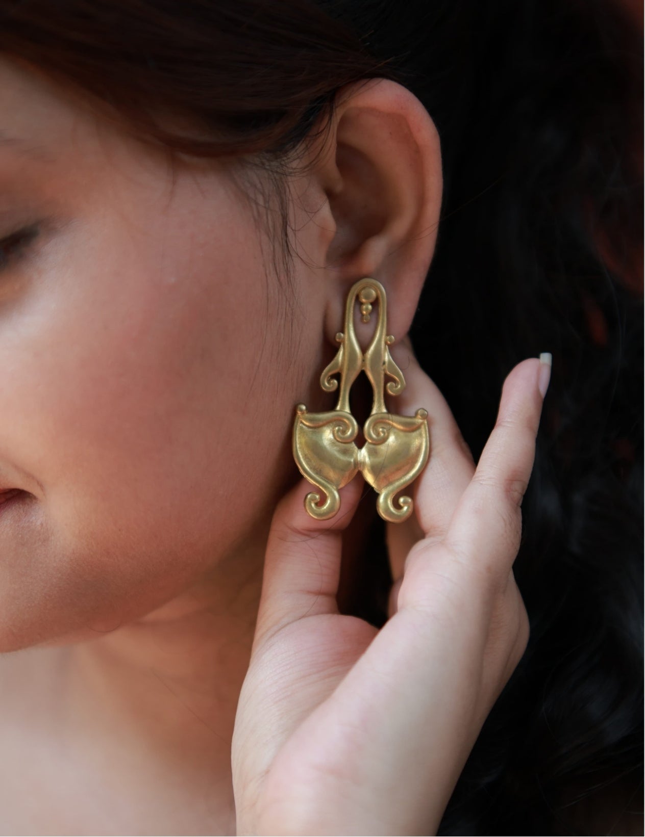 Kiss • Brass Earrings