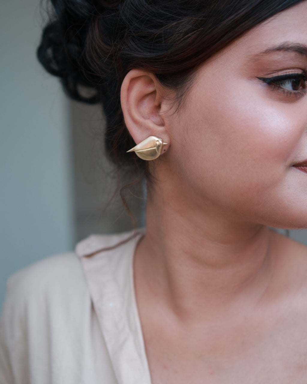 Sparrow • Brass Studs Earrings