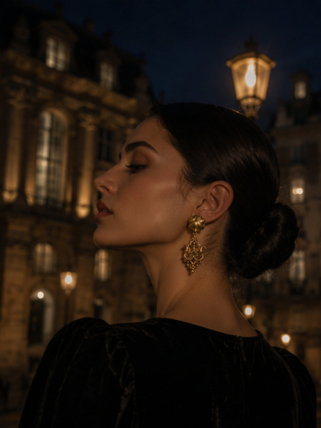 Antique Lotus • Brass Drop Earrings