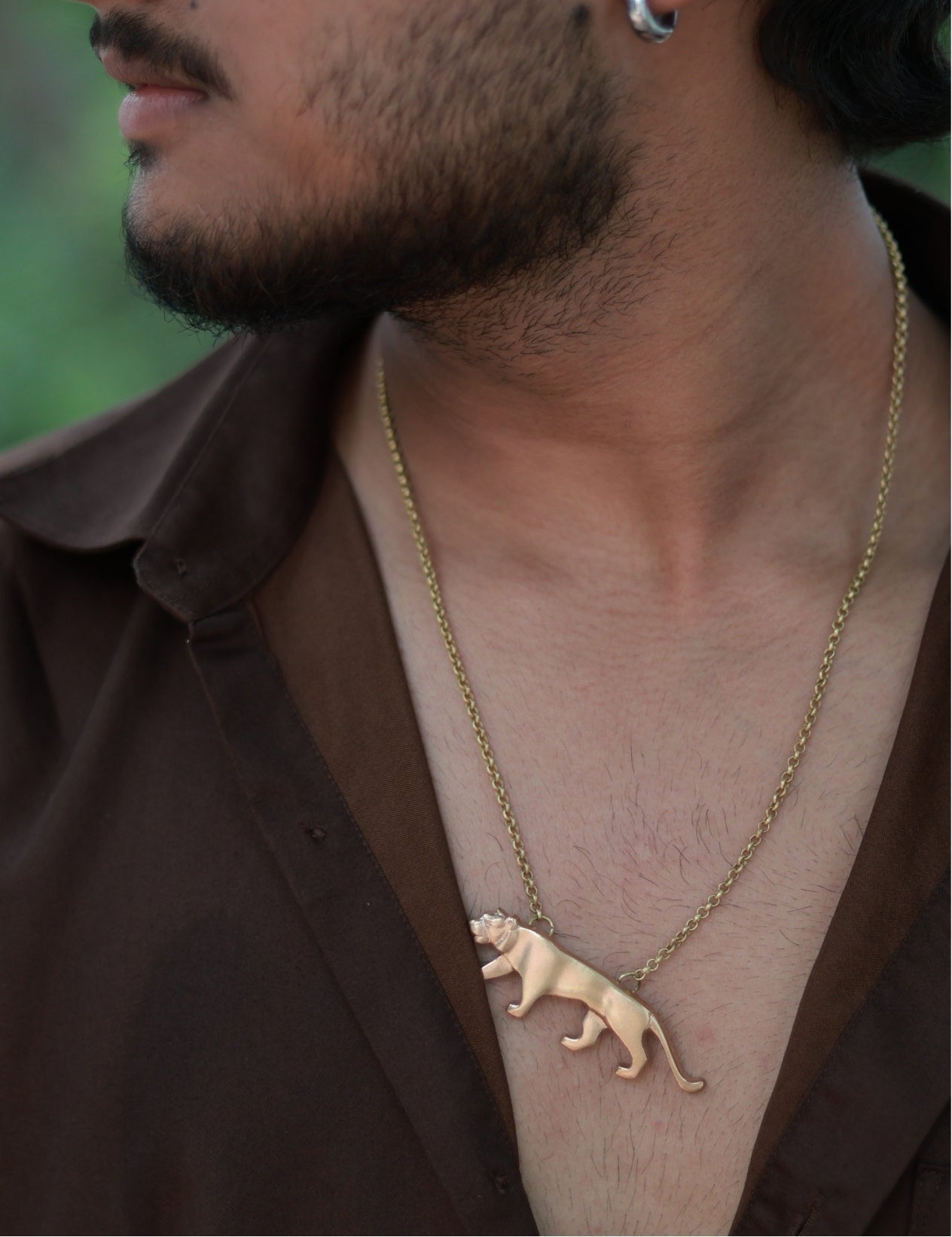 Royal Bengal Tiger • Brass Pendant with Chain