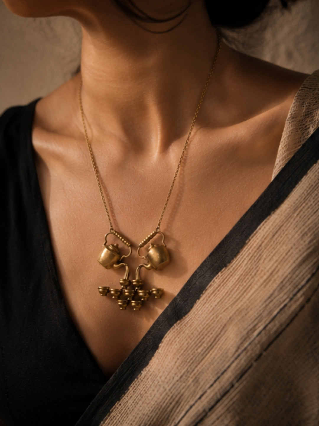 Pouring Tea Kettle • Brass Pendant Chain