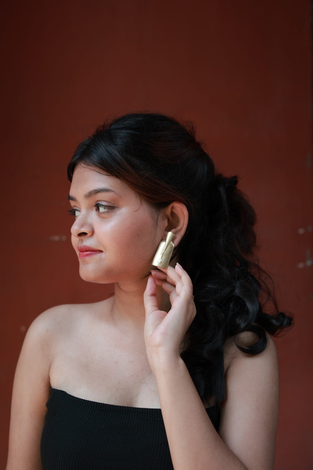 Shirt Sculpture • Brass Earrings