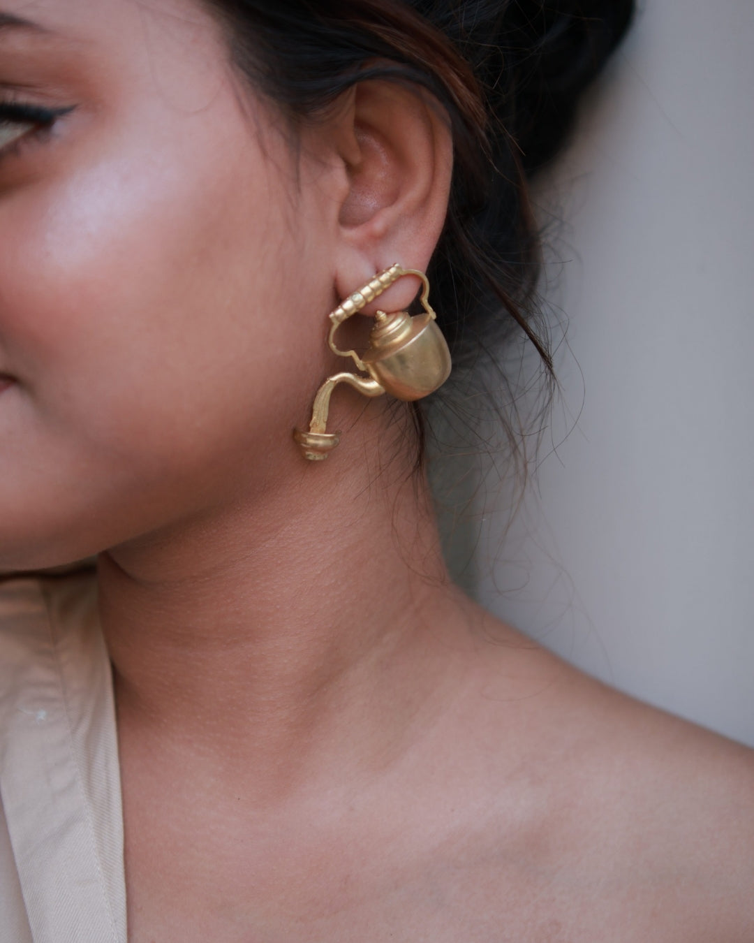 Pouring Kettle • Brass Earrings