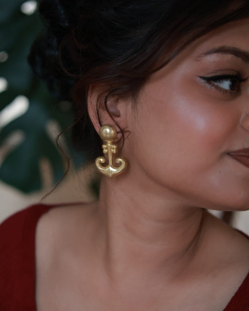 Anchor • Brass Studs Earrings