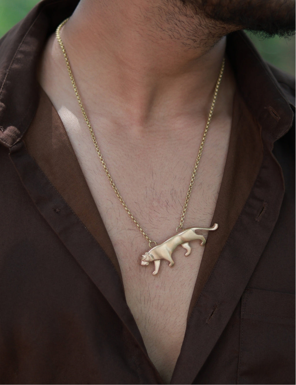 Royal Bengal Tiger • Brass Pendant with Chain