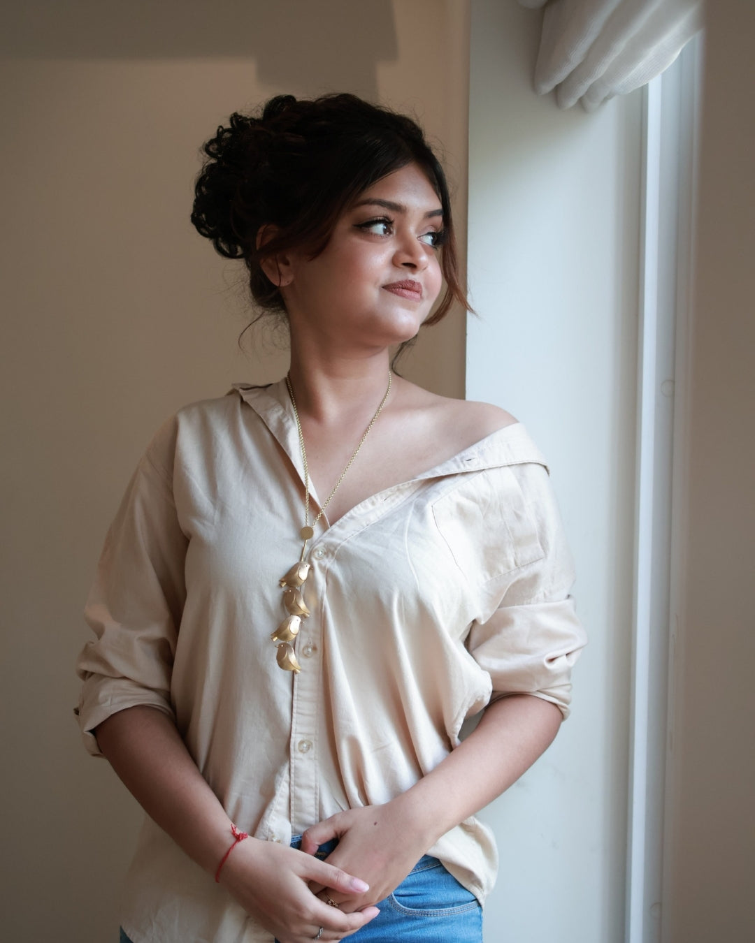 Birds in a Clothing Line (1) • Brass Pendant with Chain