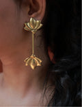 Lotus • Dual Detachable Brass Drop Earrings