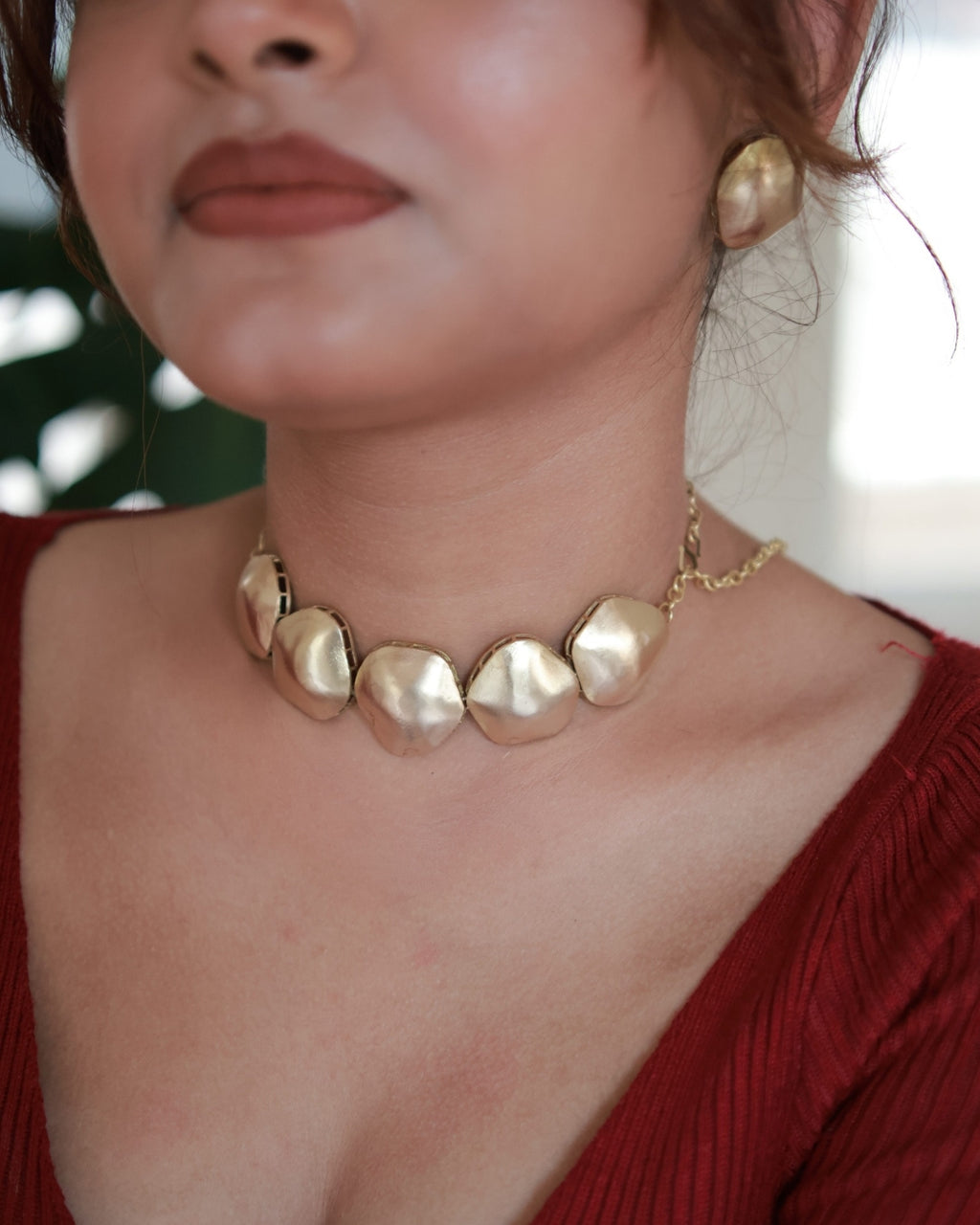Abstract Circles • Brass Necklace