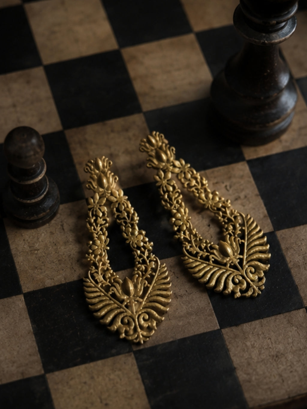 Lotus • Brass Studs Earrings
