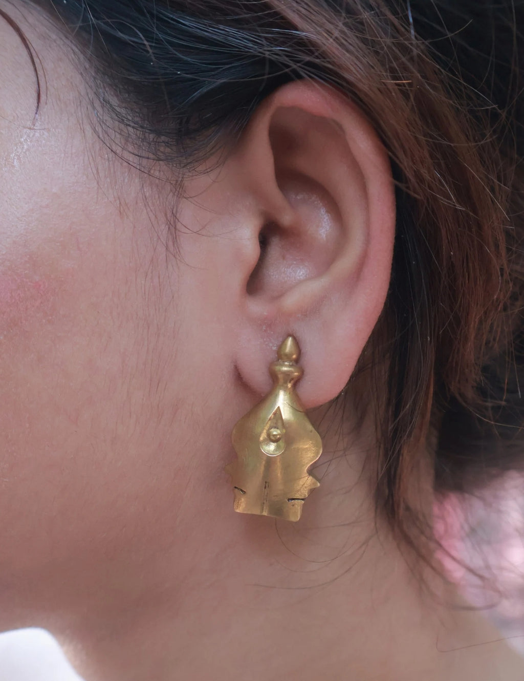 Three Eyed • Brass Earrings