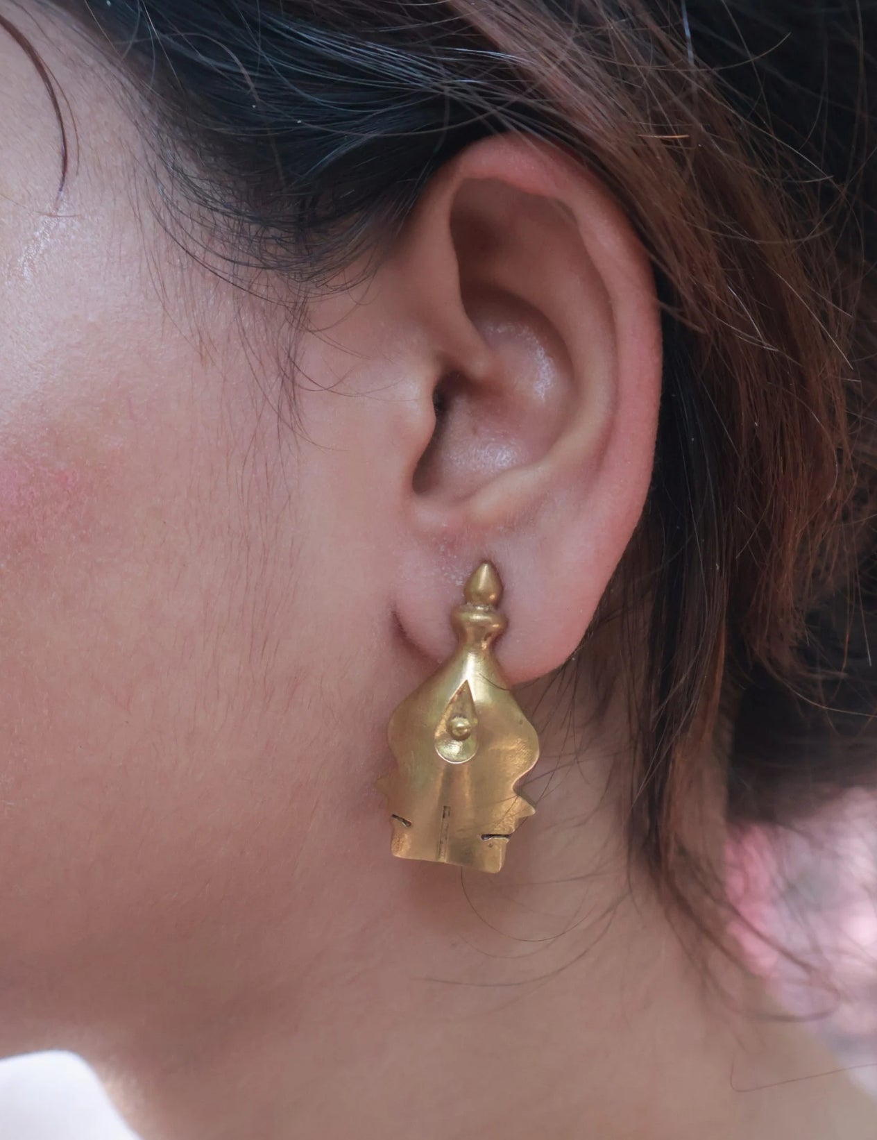 Three Eyed • Brass Earrings