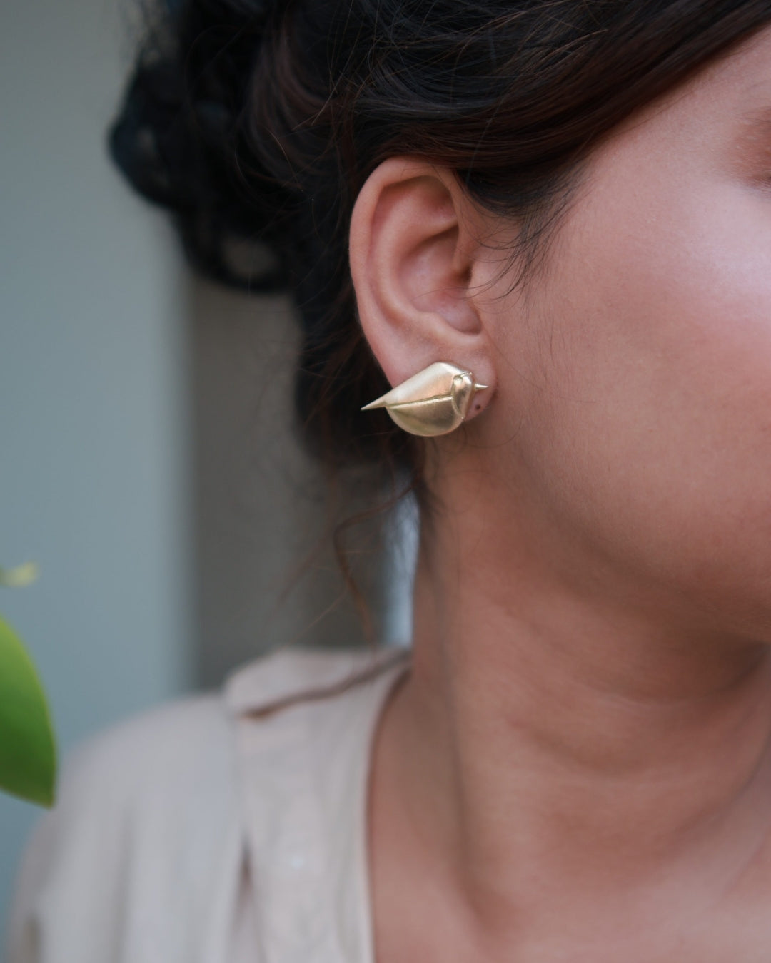 Sparrow • Brass Studs Earrings