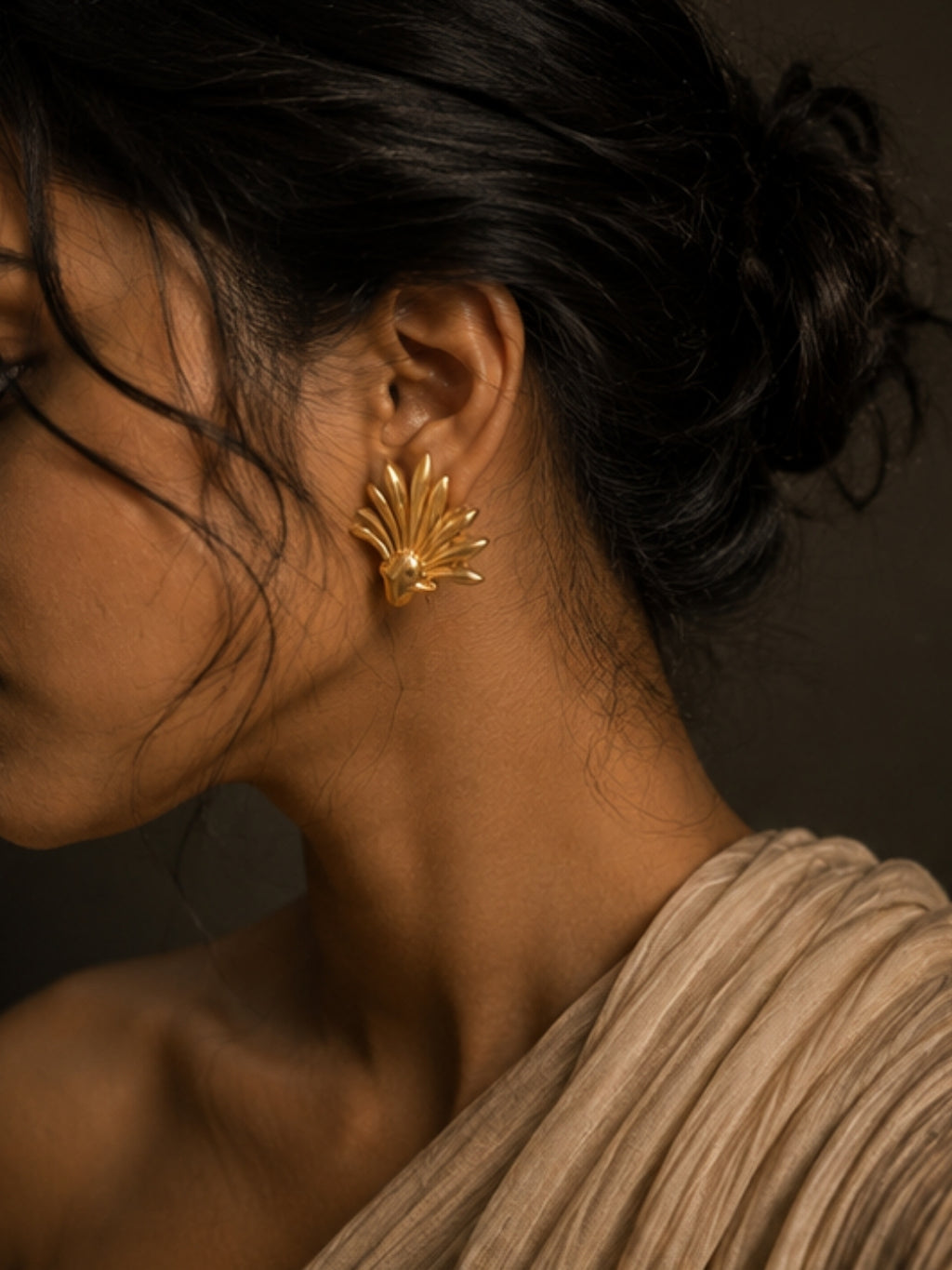 Leaves • Brass Studs Earrings