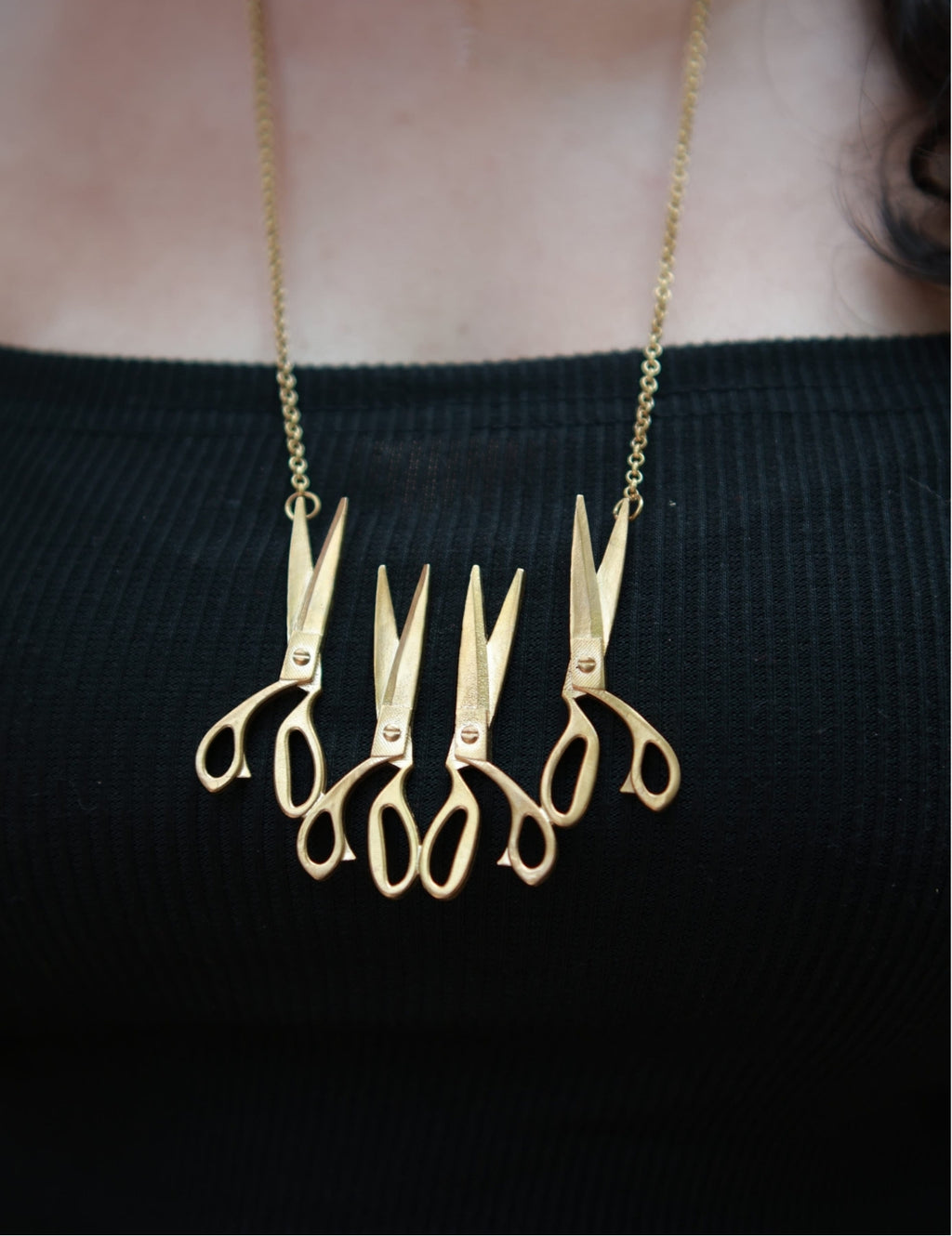 Scissors • Brass Pendant with Chain