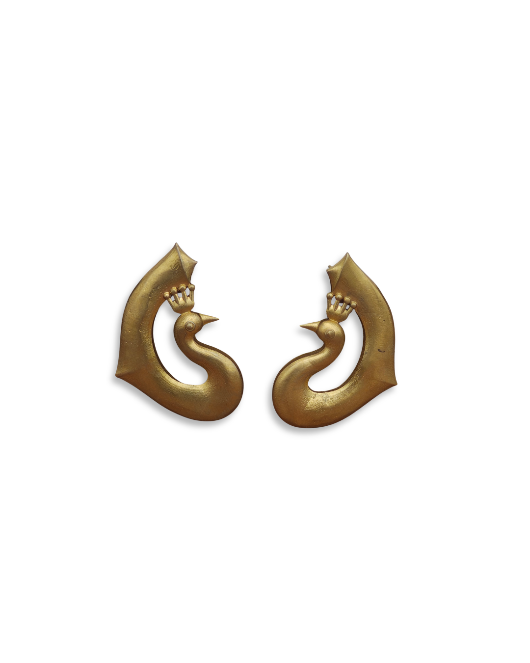 Swan • Brass Earrings