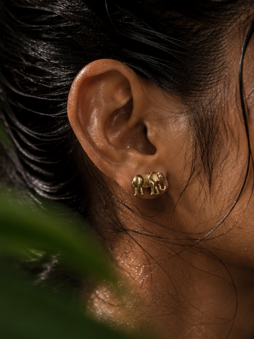 Elephant • Brass Earrings Studs