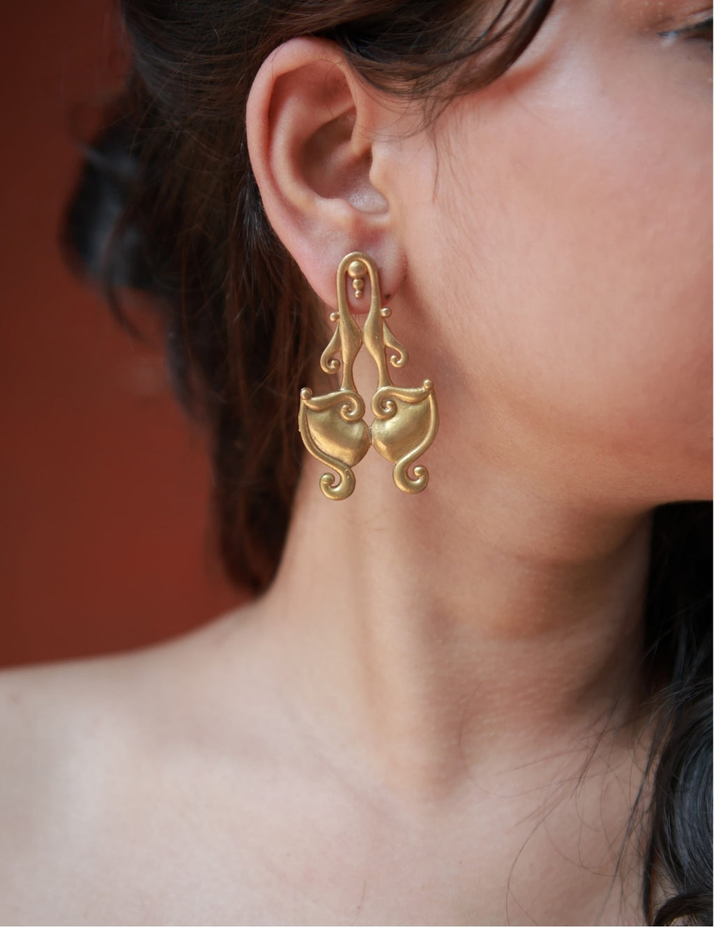 Kiss • Brass Earrings