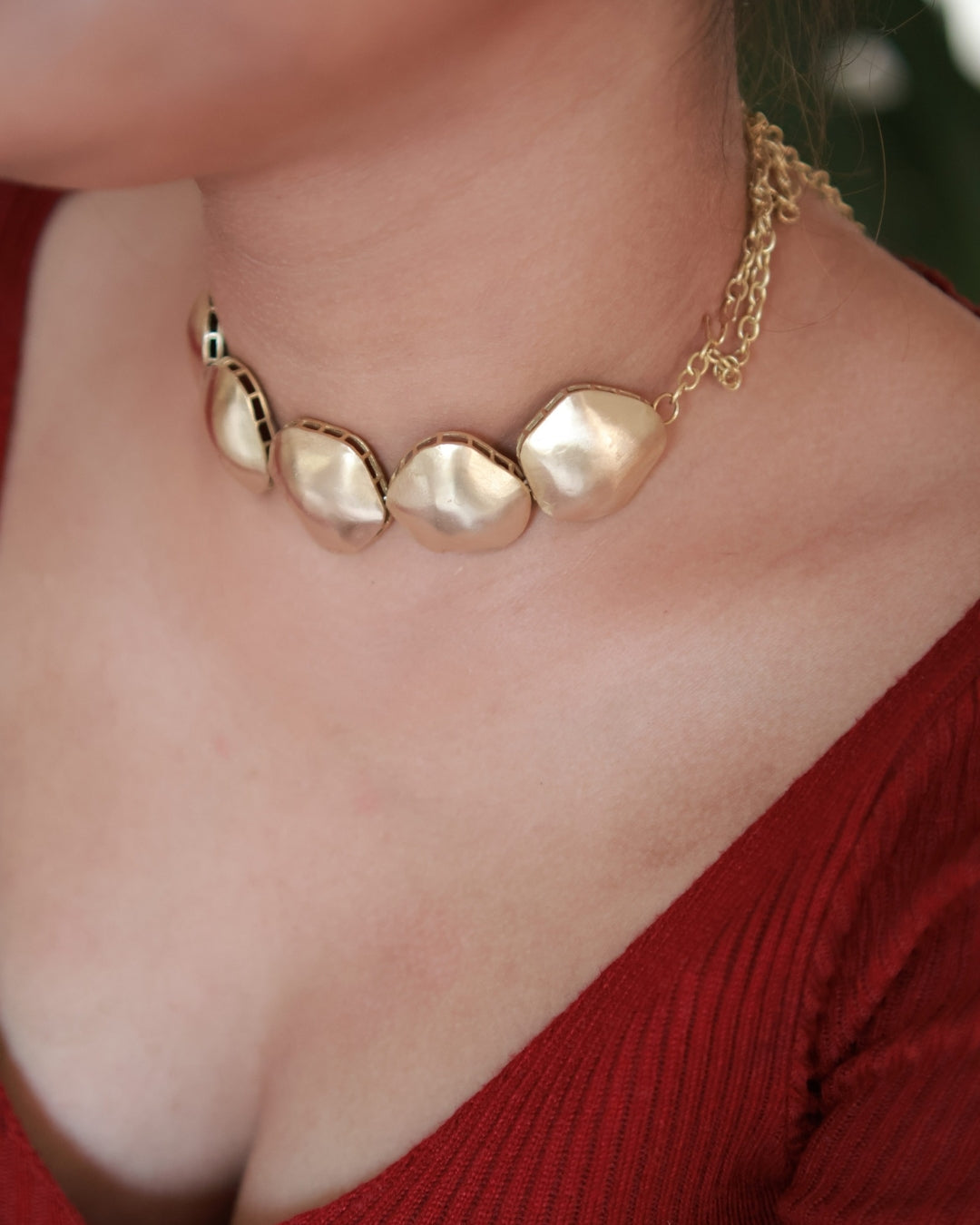 Abstract Circles • Brass Necklace